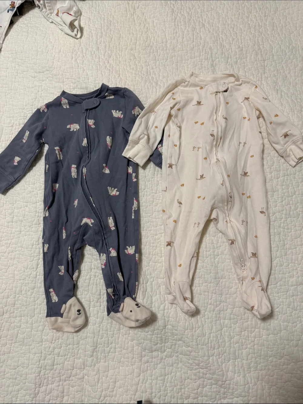 Carter's Navy and Cream Footed One-Piece Pajamas (2-Pack)